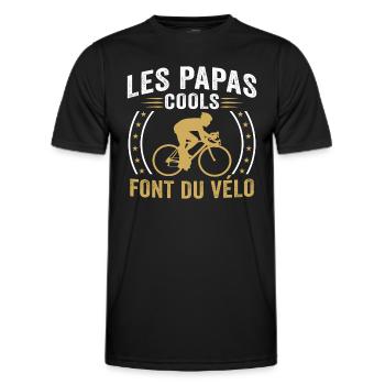 Les papas cools font du vélo - T-shirt sport Homme - noir - Devant - AI Model Male 178 dark (178cm)