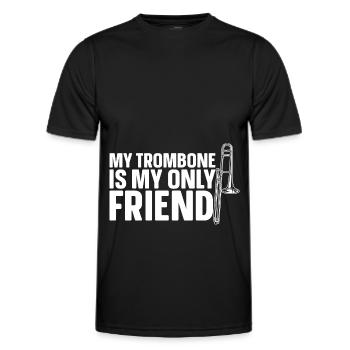 Trombone - T-shirt sport Homme - noir - Devant - AI Model Male 178 dark (178cm)