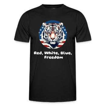 Red white blue Freedom - Männer Funktions-T-Shirt - Schwarz - Vorne - AI Model Male 178 dark (178cm)