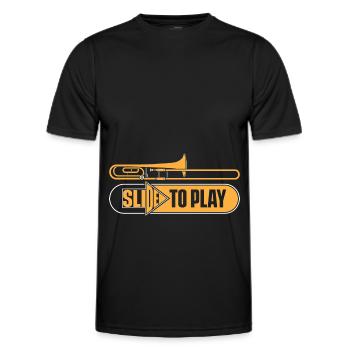 Trombone - T-shirt sport Homme - noir - Devant - AI Model Male 178 dark (178cm)