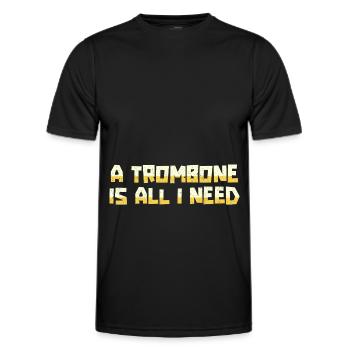 Trombone - T-shirt sport Homme - noir - Devant - AI Model Male 178 dark (178cm)