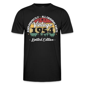 Vintage Cadeau Anniversaire Pour Né En 1954 - T-shirt sport Homme - noir - Devant - AI Model Male 178 dark (178cm)