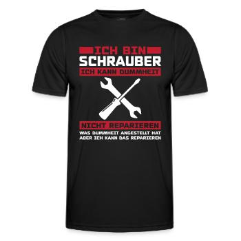 Ich bin schrauber - Männer Funktions-T-Shirt - Schwarz - Vorne - AI Model Male 178 dark (178cm)