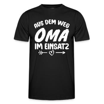 Aus dem weg Oma im einsatz - Männer Funktions-T-Shirt - Schwarz - Vorne - AI Model Male 178 dark (178cm)