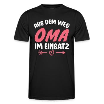 Aus dem weg Oma im einsatz - Männer Funktions-T-Shirt - Schwarz - Vorne - AI Model Male 178 dark (178cm)