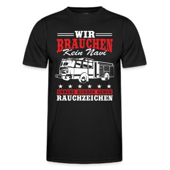 Nous n’avons pas besoin de donner un GPS à nos clients - T-shirt sport Homme - noir - Devant - AI Model Male 178 dark (178cm)