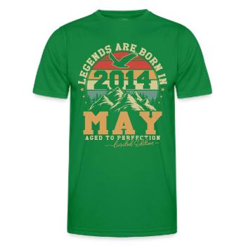 Mai 2014 Vintage Rétro Anniversaire 2014 Cadeau - T-shirt sport Homme - vert - Devant - AI Model Male 178 dark (178cm)