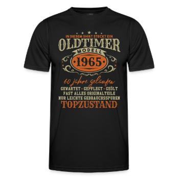Oldtimer Modell 1965 Jahrgang Geburtstag Geschenk - Männer Funktions-T-Shirt - Schwarz - Vorne - AI Model Male 178 dark (178cm)