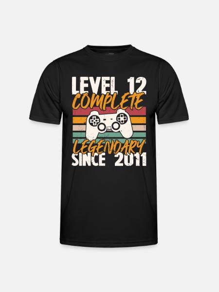 Geburtstagsgeschenk, Level 12 Complete 2011 - Männer Funktions-T-Shirt - Schwarz