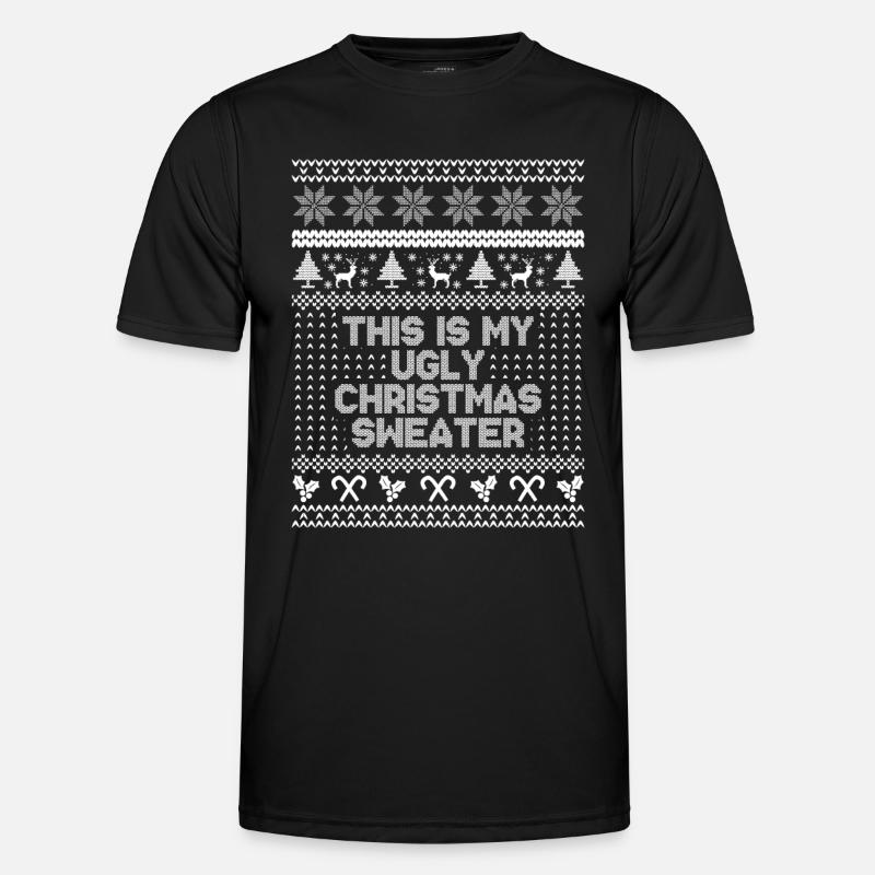 Das ist mein hässlicher Weihnachtspullover - Männer Funktions-T-Shirt - Schwarz