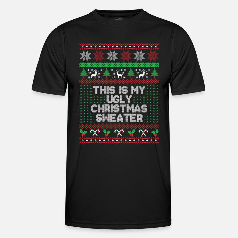 Das ist mein hässlicher Weihnachtspullover - Männer Funktions-T-Shirt - Schwarz