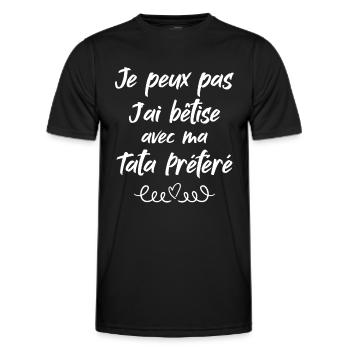 Ich kann nicht, ich habe Dummheit mit meiner Lieblingstata - Männer Funktions-T-Shirt - Schwarz - Vorne - AI Model Male 178 dark (178cm)