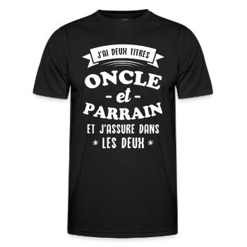 Onkel und Pate - Männer Funktions-T-Shirt - Schwarz - Vorne - AI Model Male 178 dark (178cm)