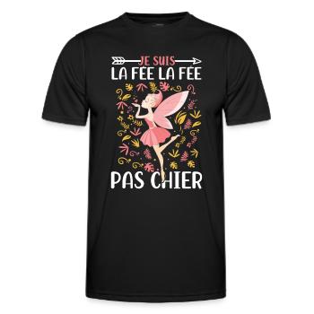Je suis la fée la fée pas chier - T-shirt sport Homme - noir - Devant - AI Model Male 178 dark (178cm)