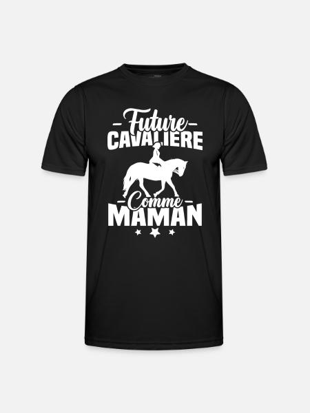 Future cavalière comme maman - T-shirt sport Homme - noir