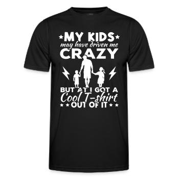 Meine Kinder haben mich vielleicht in den Wahnsinn getrieben - Männer Funktions-T-Shirt - Schwarz - Vorne - AI Model Male 178 dark (178cm)