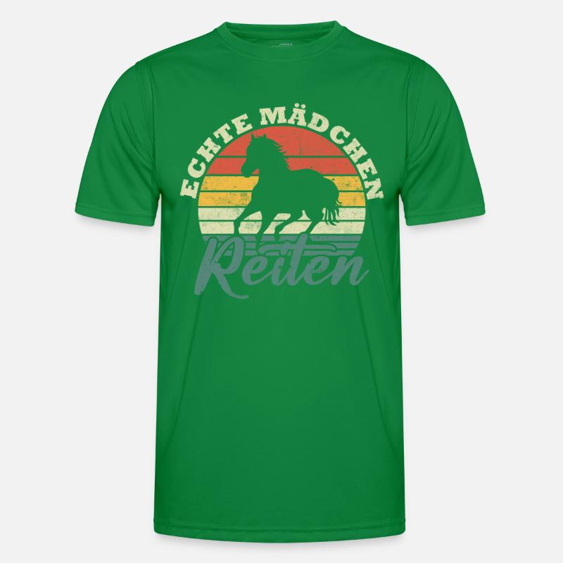 Echte mädchen reiten Männer Funktions-T-Shirt