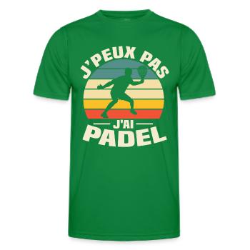 Je peux pas j ai padel - T-shirt sport Homme - vert - Devant - AI Model Male 178 dark (178cm)