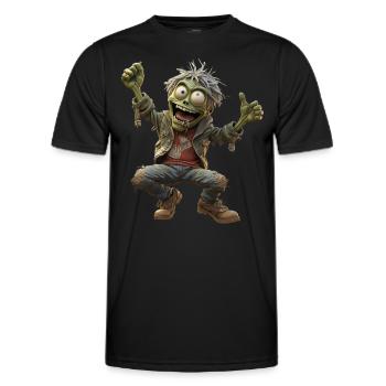 Marvin the green cheerful zombie - Men's Functional T-Shirt - black - Front - AI Model Male 178 dark (178cm)
