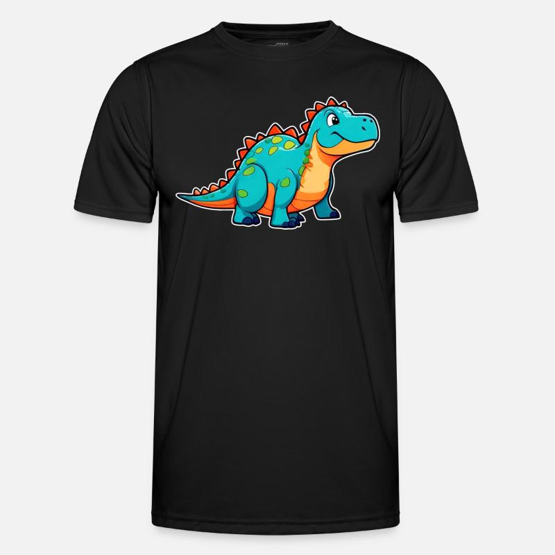 Cute Comic Dinosaur - Men's Functional T-Shirt - black