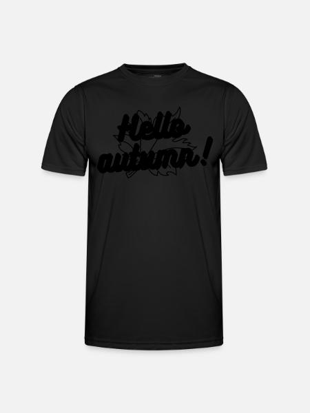 Hello autumn Hallo Herbst Fall - Men's Functional T-Shirt - black
