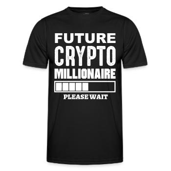 Future Crypto Millionaire Loading please wait - Männer Funktions-T-Shirt - Schwarz - Vorne - AI Model Male 178 dark (178cm)