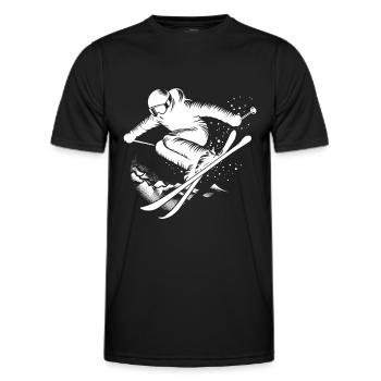 Skispringen Skifahren Schnee Piste Skiurlaub Spaß - Männer Funktions-T-Shirt - Schwarz - Vorne - AI Model Male 178 dark (178cm)