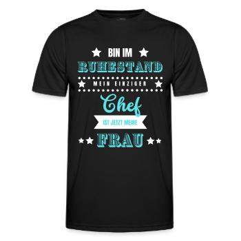 Ruhestand Rentner Pensionär lustig Ehefrau Chef - Männer Funktions-T-Shirt - Schwarz - Vorne - AI Model Male 178 dark (178cm)