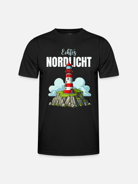 Hamburg Nordlicht Leuchtturm Küste Nordsee Meer - Männer Funktions-T-Shirt - Schwarz