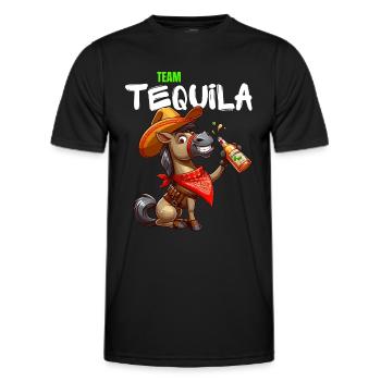 Team Tequila Party Alkohol Pferd Cowboy Lustig - Männer Funktions-T-Shirt - Schwarz - Vorne - AI Model Male 178 dark (178cm)