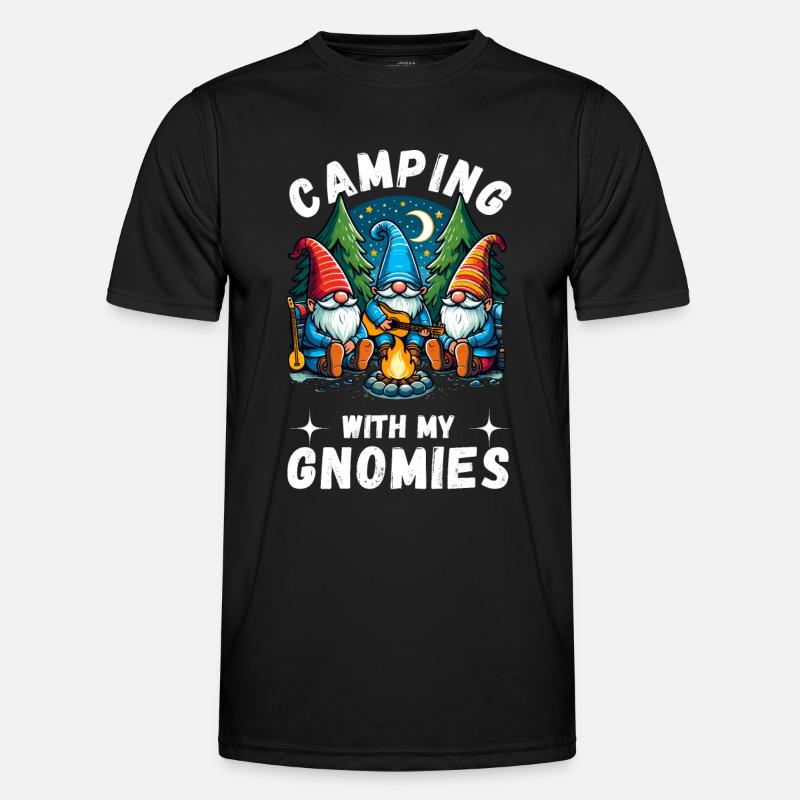 Camping Camper Campingplatz Gartenzwerge Wohnwagen - Männer Funktions-T-Shirt - Schwarz