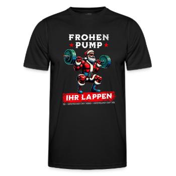 Weihnachten Gym Weihnachtsmann Fitness Training - Männer Funktions-T-Shirt - Schwarz - Vorne - AI Model Male 178 dark (178cm)