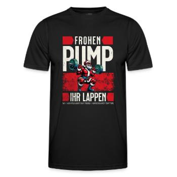 Weihnachten Gym Weihnachtsmann Fitness Training - Männer Funktions-T-Shirt - Schwarz - Vorne - AI Model Male 178 dark (178cm)