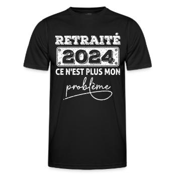 Retraité2024 ce n'est plus mon problème,retraite - T-shirt sport Homme - noir - Devant - AI Model Male 178 dark (178cm)