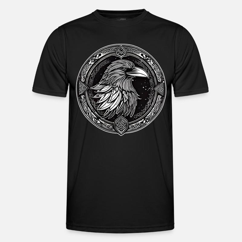 Wikinger Rabe - Männer Funktions-T-Shirt - Schwarz