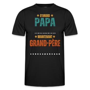 D'Abord Papa Maintenant Grand-père personnalisé - T-shirt sport Homme - noir - Devant - AI Model Male 178 dark (178cm)