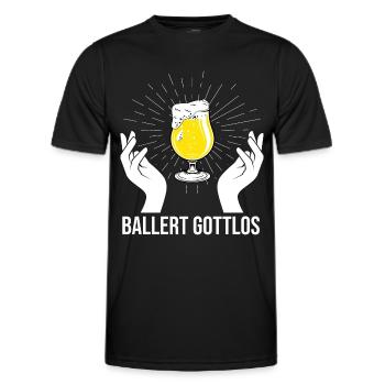 Ballert Gottlos Bier Saufen Biere Biergarten - Männer Funktions-T-Shirt - Schwarz - Vorne - AI Model Male 178 dark (178cm)