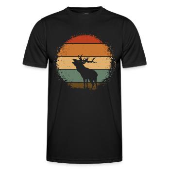 Hirsch - Männer Funktions-T-Shirt - Schwarz - Vorne - AI Model Male 178 dark (178cm)