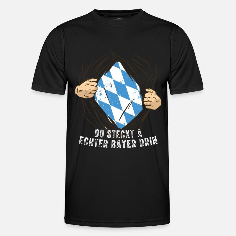 Echter Bayer - Männer Funktions-T-Shirt - Schwarz