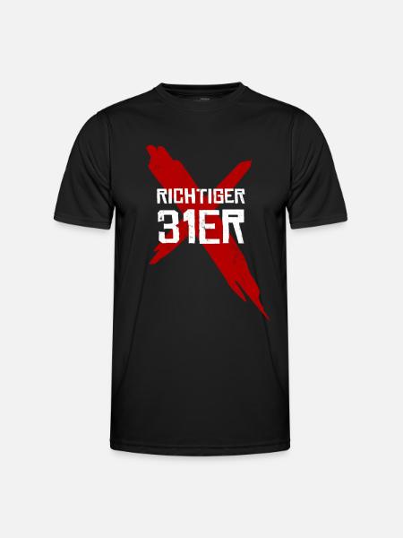 Richtiger 31er - Männer Funktions-T-Shirt - Schwarz