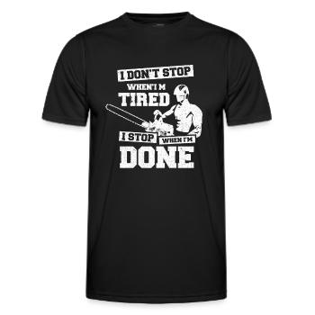 Arborist Arborist Arboriste Tronçonneuse Bûcheron Cadeau - T-shirt sport Homme - noir - Devant - AI Model Male 178 dark (178cm)