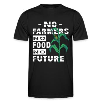No Farmers No Food No Future Shirt Hoodie Sticker - Männer Funktions-T-Shirt - Schwarz - Vorne - AI Model Male 178 dark (178cm)