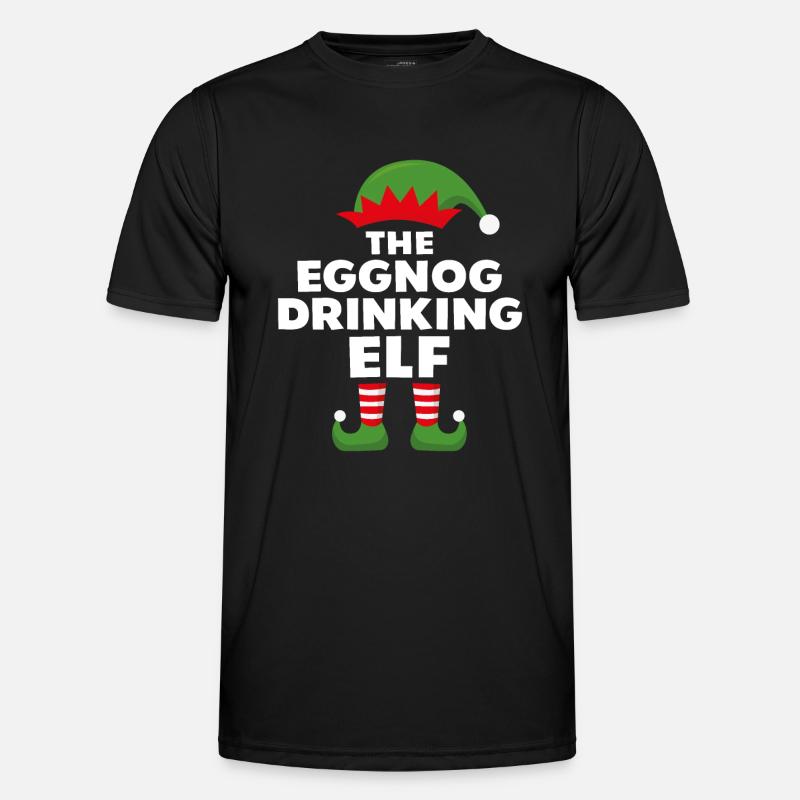 Der Eierlikör trinkende Elf - Männer Funktions-T-Shirt - Schwarz