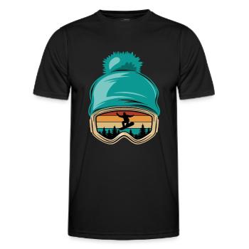 Snowboard, Halfpipe, Wintersport, Skibrille - Männer Funktions-T-Shirt - Schwarz - Vorne - AI Model Male 178 dark (178cm)