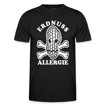 Erdnuss Allergie - Allergisch gegen Erdnüsse - Männer Funktions-T-Shirt - Schwarz - Vorne - AI Model Male 178 dark (178cm)