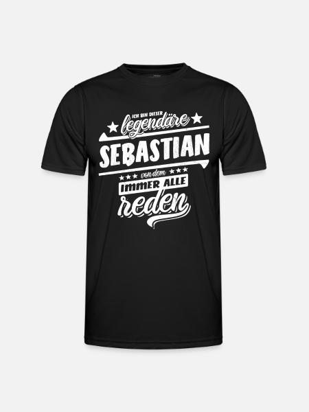 Dieser legendäre Sebastian von dem alle reden - Männer Funktions-T-Shirt - Schwarz