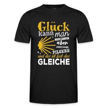 Glück kann man nicht kaufen aber man kann pilgern - Männer Funktions-T-Shirt - Schwarz - Vorne - AI Model Male 178 dark (178cm)