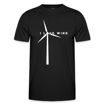 Wind Power - I Love Wind - Wind Energy - Wind Farm - Men's Functional T-Shirt - black - Front - AI Model Male 178 dark (178cm)