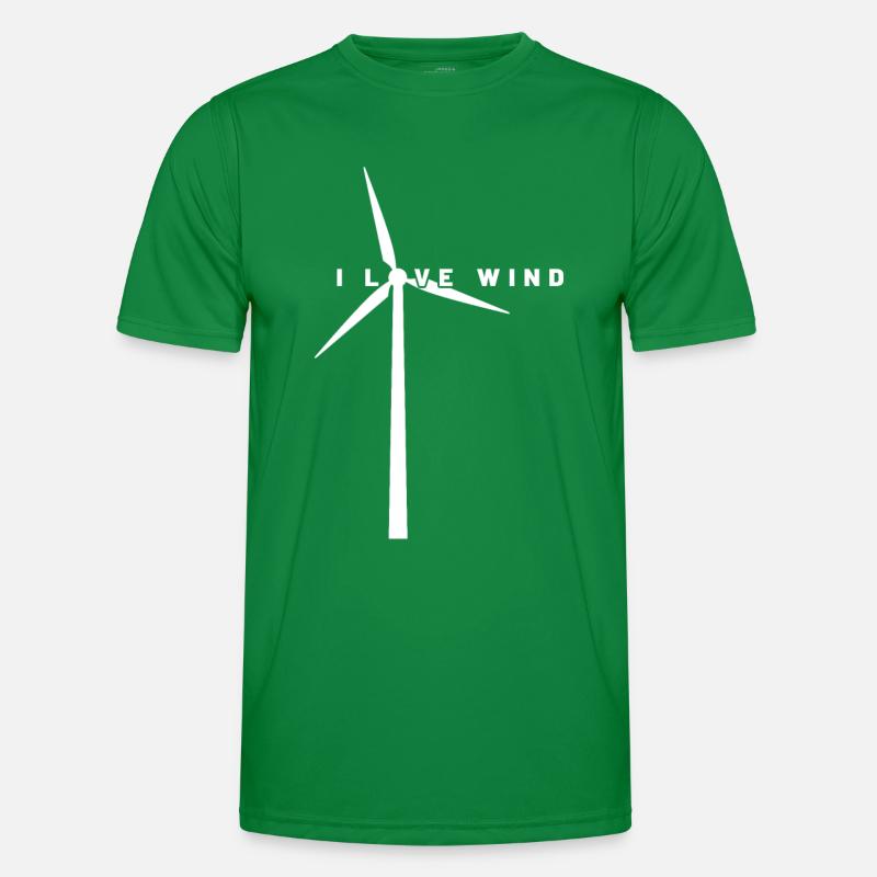 Énergie éolienne - J’aime le vent - Énergie éolienne - Parc éolien T-shirt sport Homme