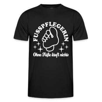 Fußpflegerin - Ohne Füße läuft nichts - Fuß - Männer Funktions-T-Shirt - Schwarz - Vorne - AI Model Male 178 dark (178cm)